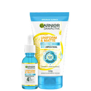 Kit Garnier SkinActive Uniform & Matte Antiacne 2 Produtos Kit Garnier SkinActive Uniform & Matte Antiacne 2 Produtos