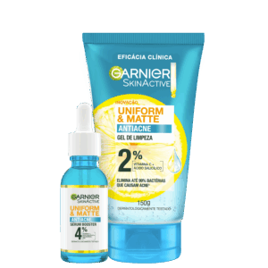 Kit Garnier SkinActive Uniform & Matte Antiacne Duo 2 Produtos Kit Garnier SkinActive Uniform & Matte Antiacne Duo 2 Produtos