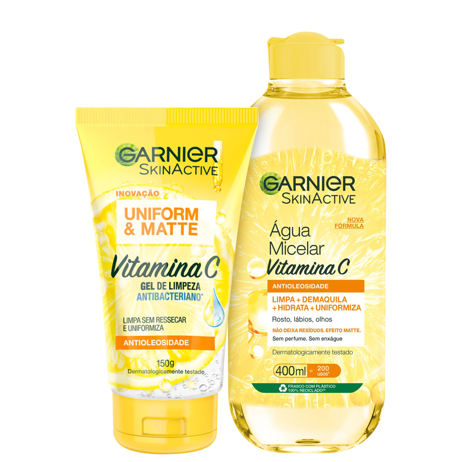 Kit Garnier SkinActive Uniform & Matte Duplo 2 Produtos