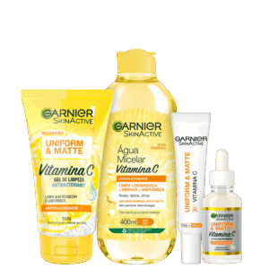 Kit Garnier SkinActive Uniform & Matte Quarteto 4 Produtos Kit Garnier SkinActive Uniform & Matte Quarteto 4 Produtos