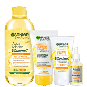 Kit Garnier SkinActive Uniform & Matte Vitamina C 4 Produtos Kit Garnier SkinActive Uniform & Matte Vitamina C 4 Produtos