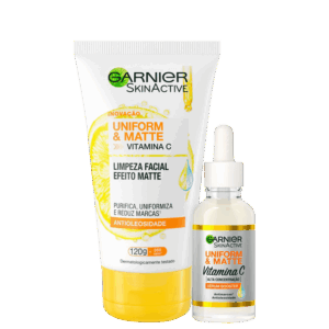 Kit Garnier SkinActive Uniform & Matte Vitamina C Antimarcas 2 Produtos Kit Garnier SkinActive Uniform & Matte Vitamina C Antimarcas 2 Produtos