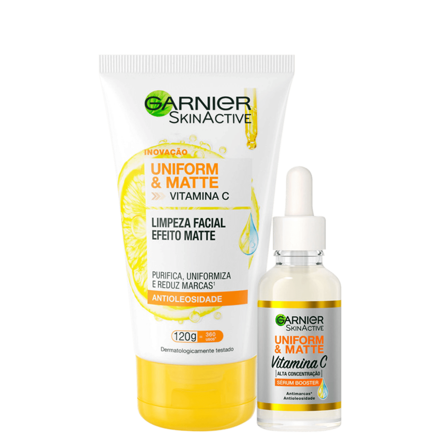 Kit Garnier SkinActive Uniform & Matte Vitamina C Antimarcas 2 Produtos