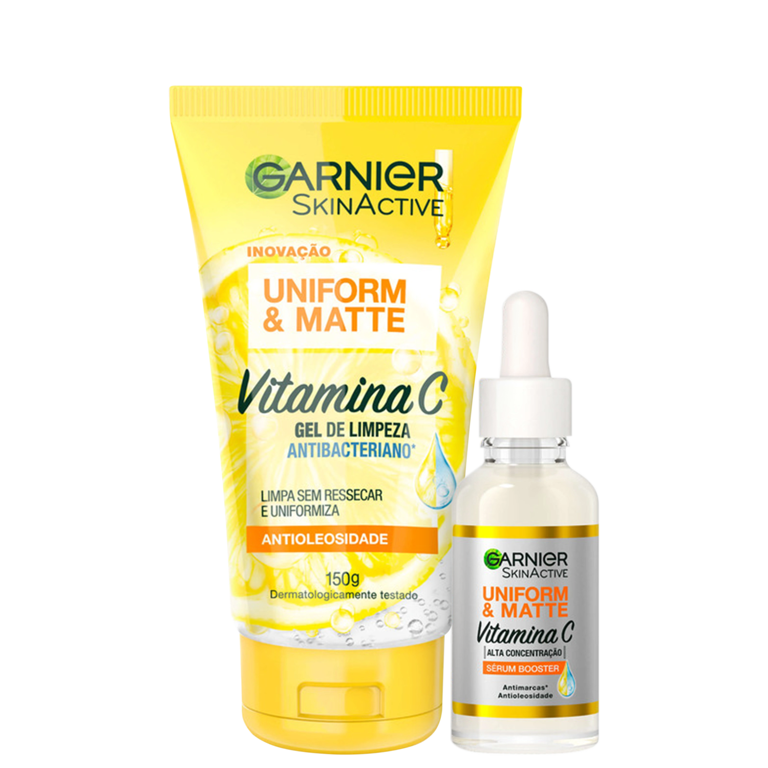 Kit Garnier SkinActive Uniform & Matte Vitamina C Antimarcas & Antibacteriano 2 Produtos