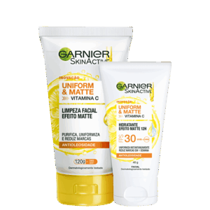 Kit Garnier SkinActive Uniform & Matte Vitamina C Duo 2 Produtos Kit Garnier SkinActive Uniform & Matte Vitamina C Duo 2 Produtos
