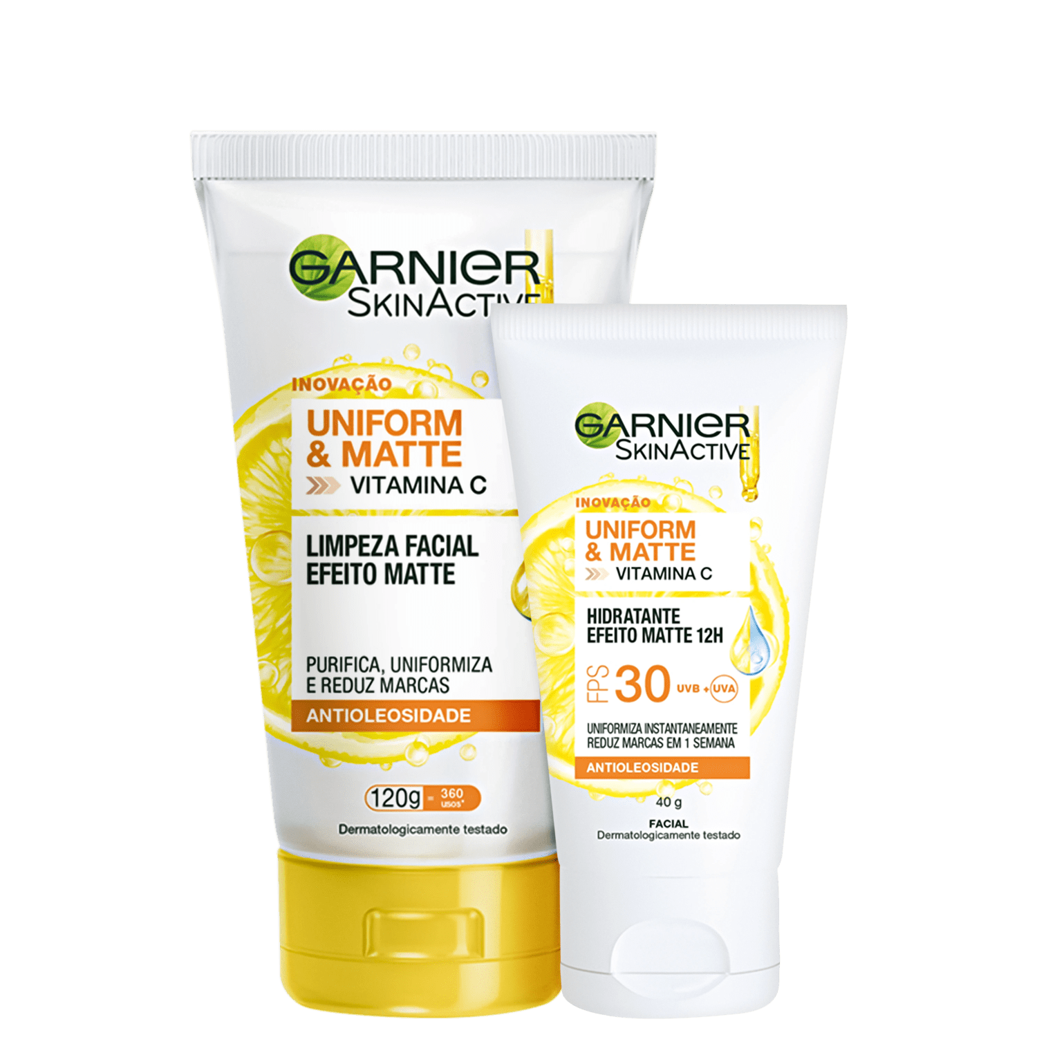 Kit Garnier SkinActive Uniform & Matte Vitamina C Duo 2 Produtos