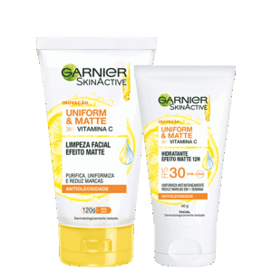 Kit Garnier SkinActive Vitamina C Gel de Limpeza 120g Protetor Hidratante 40g Kit Garnier SkinActive Vitamina C Gel de Limpeza 120g Protetor Hidratante 40g