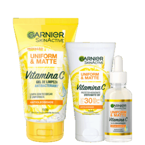Kit Garnier Uniform and Matte Vitamina C Trio 3 Produtos Kit Garnier Uniform and Matte Vitamina C Trio 3 Produtos