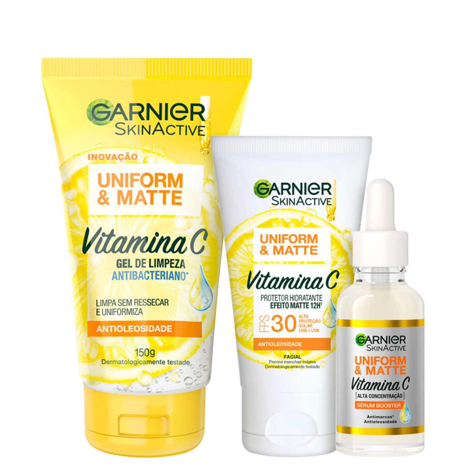 Kit Garnier Uniform and Matte Vitamina C Trio 3 Produtos