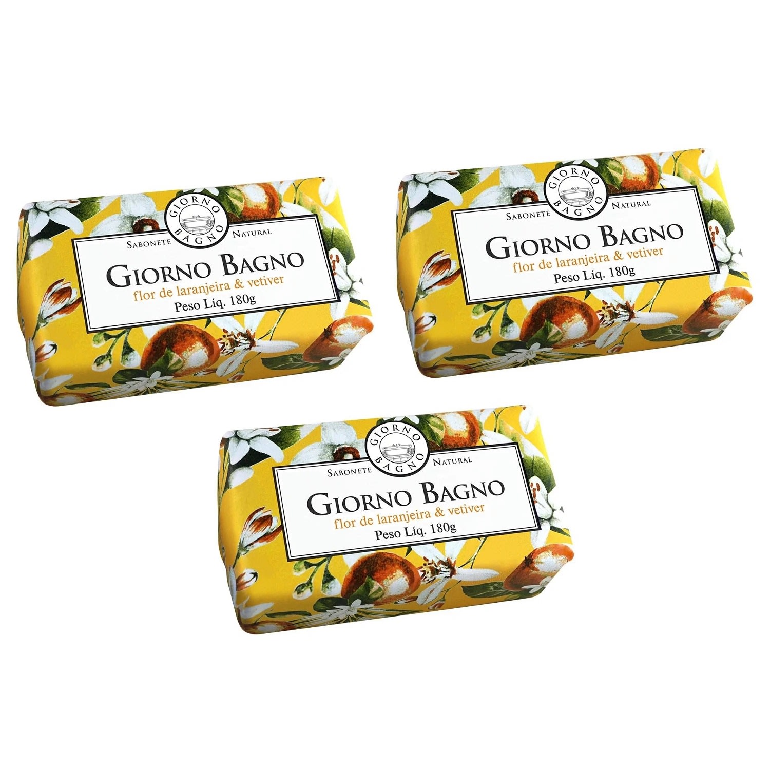 Kit Sabonete Giorno Bagno Flor de Laranjeira & Vetiver 180g 2 Unidades