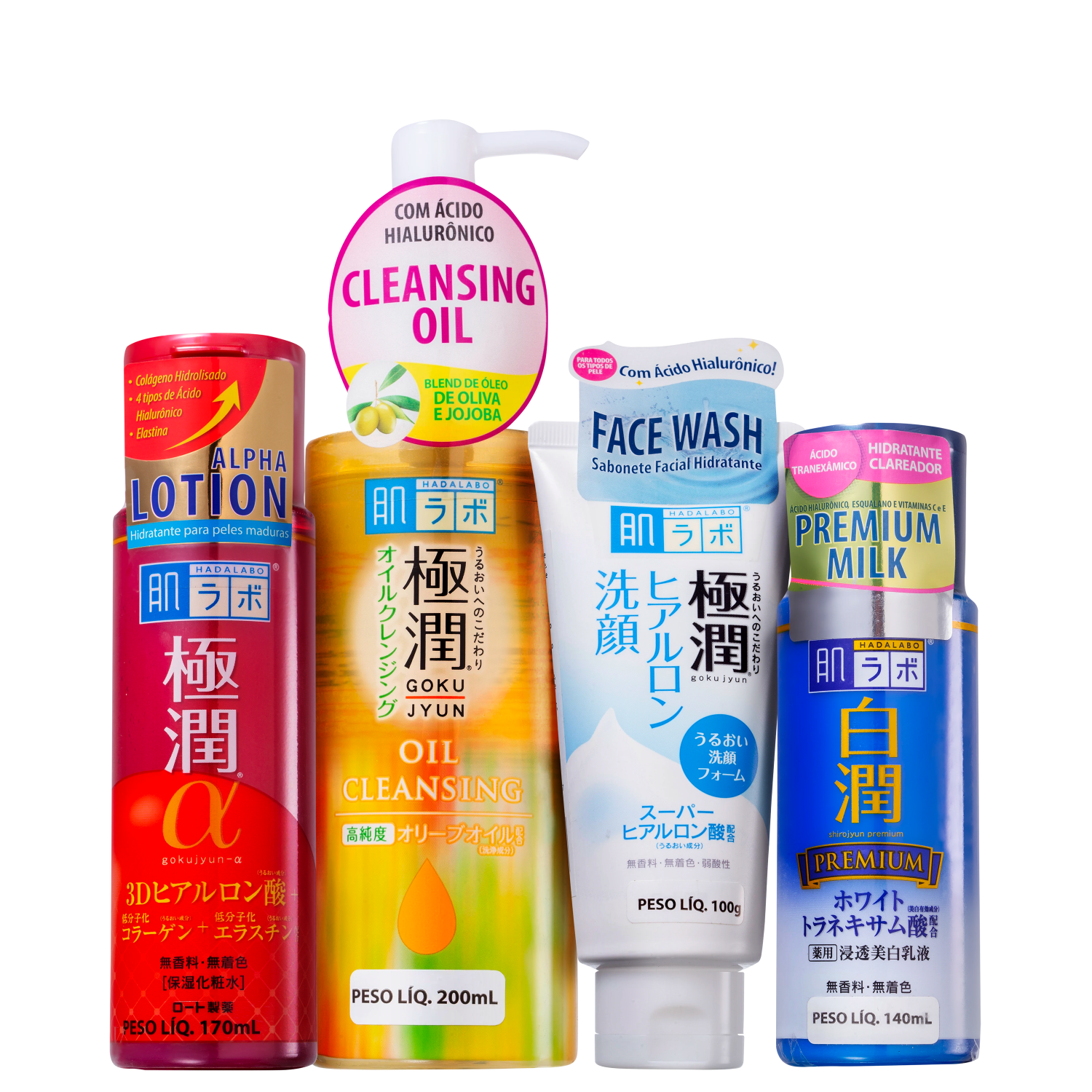 Kit Hada Labo Gokujyun Alpha Shirojyun 4 Produtos
