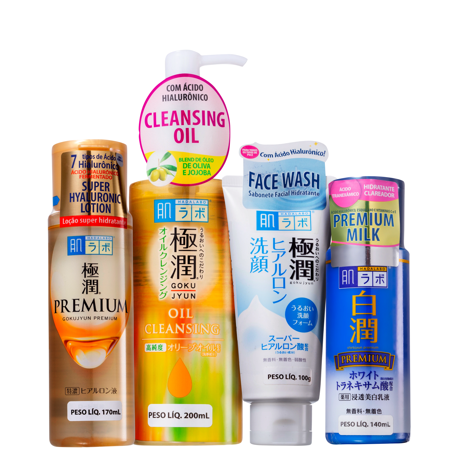 Kit Hada Labo Gokujyun Shirojyun Hyaluronic 4 Produtos