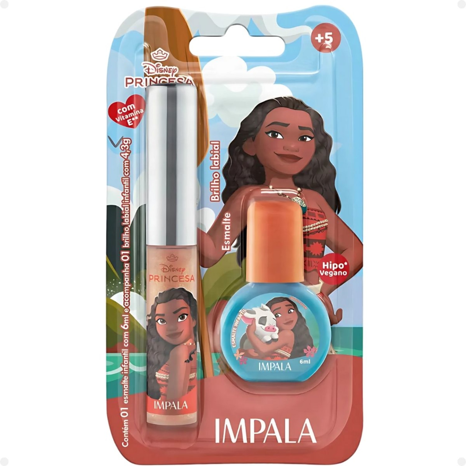Kit Impala Moana: 1 Esmalte e 1 Brilho Labial 2un