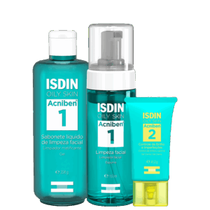 Kit ISDIN Acniben Limpeza Hidratação 3 Produtos Kit ISDIN Acniben Limpeza Hidratação 3 Produtos