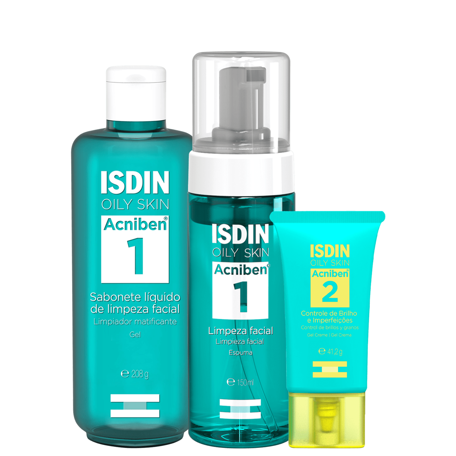 Kit ISDIN Acniben Limpeza Hidratação 3 Produtos