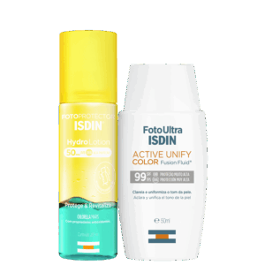 Kit ISDIN Foto Ultra Active Unify Fusion Fluid Color HydroLotion 2 Produtos