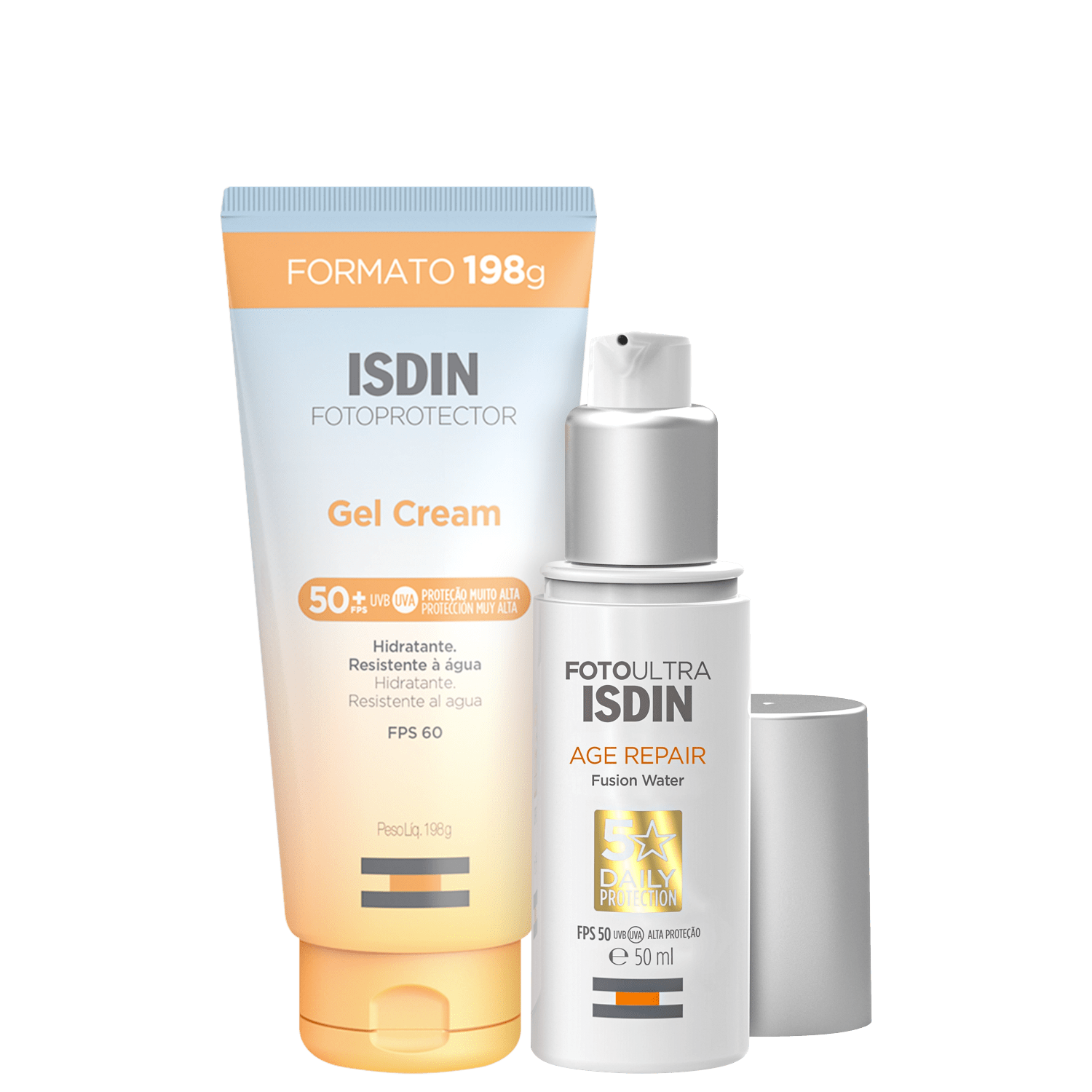 Kit ISDIN Foto Ultra Age Repair 5 Stars Fotoprotector Gel Cream 2 Produtos