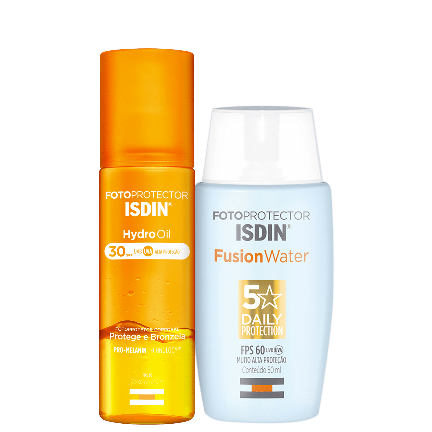 Kit ISDIN Fotoprotector Fusion Water 5 Stars HydroOil 2 Produtos