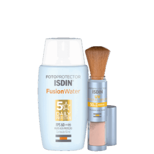 Kit ISDIN Fotoprotector Fusion Water 5 Stars UV Brush Mineral 2 Produtos