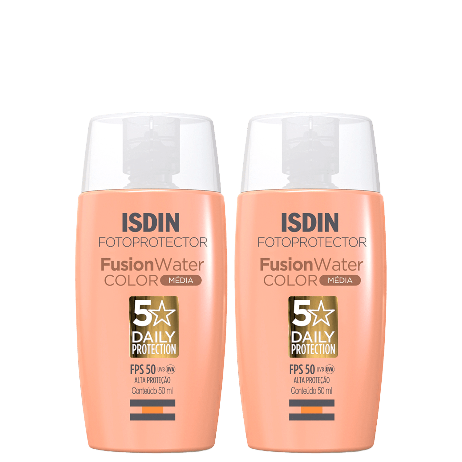 Kit ISDIN Fotoprotector Fusion Water Color 5 Stars FPS 50 Cor Média 2 Unidades