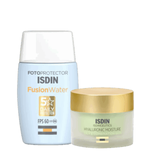 Kit ISDIN Fotoprotector Fusion Water FPS 60 ISDINCEUTICS Hyaluronic Moisture Oily Skin 2 Produtos