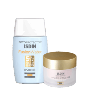 Kit ISDIN Fotoprotector Fusion Water FPS 60 ISDINCEUTICS Hyaluronic Moisture Sensitive Skin 2 Produtos