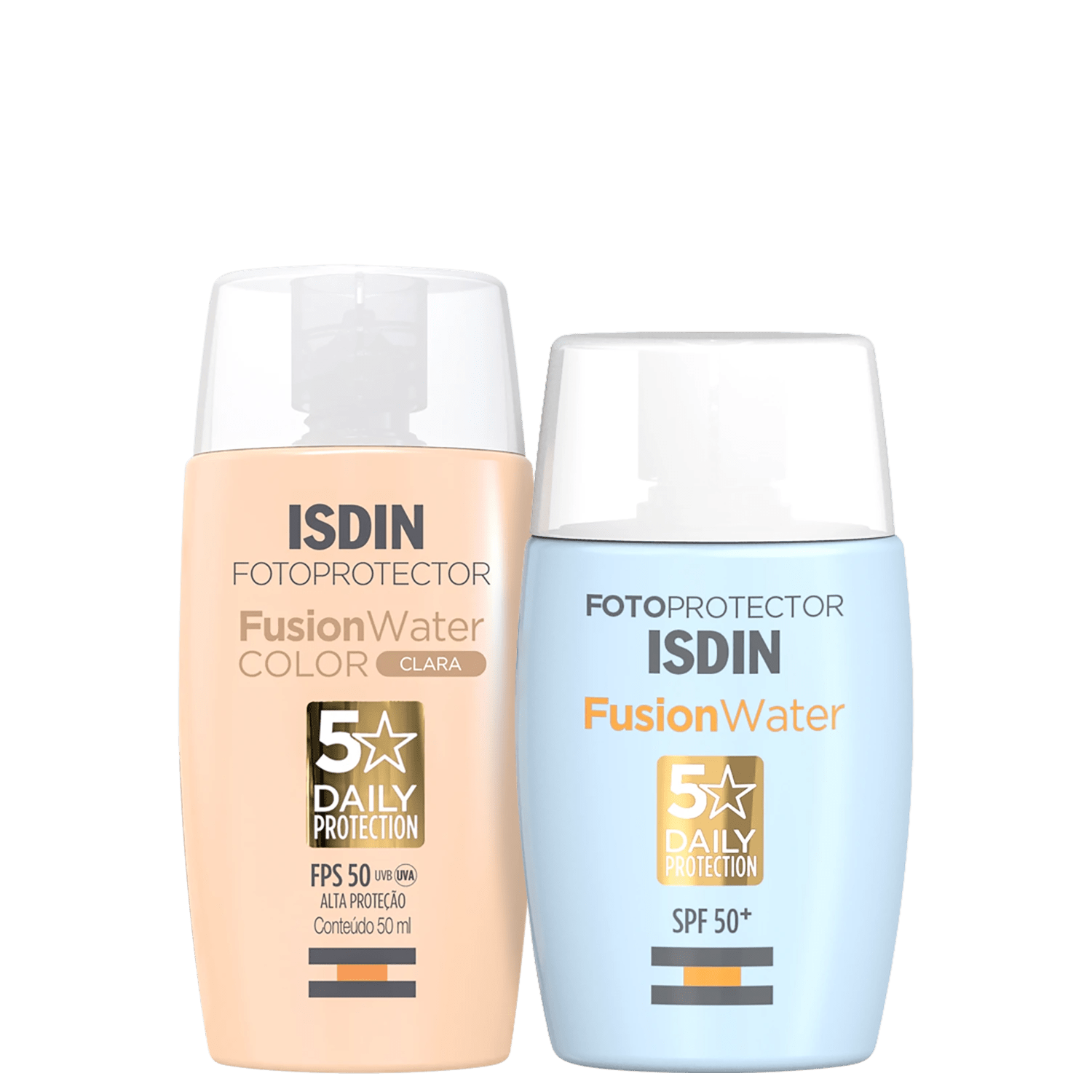 Kit ISDIN Fusion Water 5 Stars Color Clara 2 Produtos