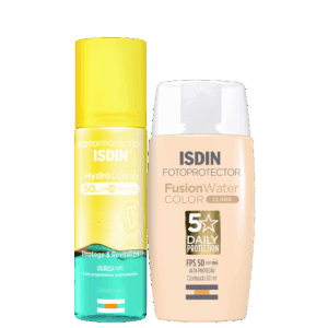 Kit ISDIN Fusion Water 5 Stars Color Clara HydroLotion 2 Produtos