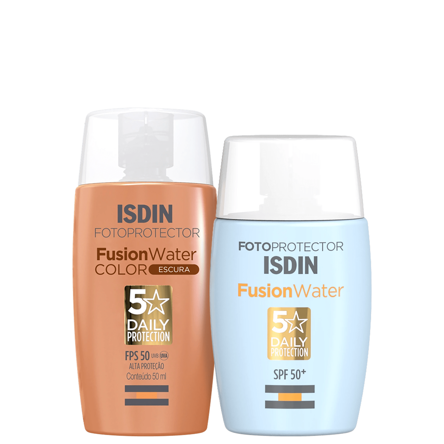Kit ISDIN Fusion Water 5 Stars Color Escura 2 Produtos