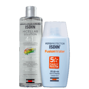 Kit ISDIN Micellar Solution Fotoprotector Fusion Water 2 Produtos Kit ISDIN Micellar Solution Fotoprotector Fusion Water 2 Produtos