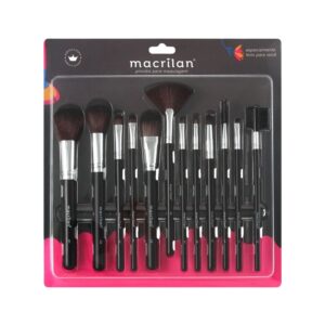 Kit Pincel Macrilan KP9-1A para Maquiagem 12 Pincéis