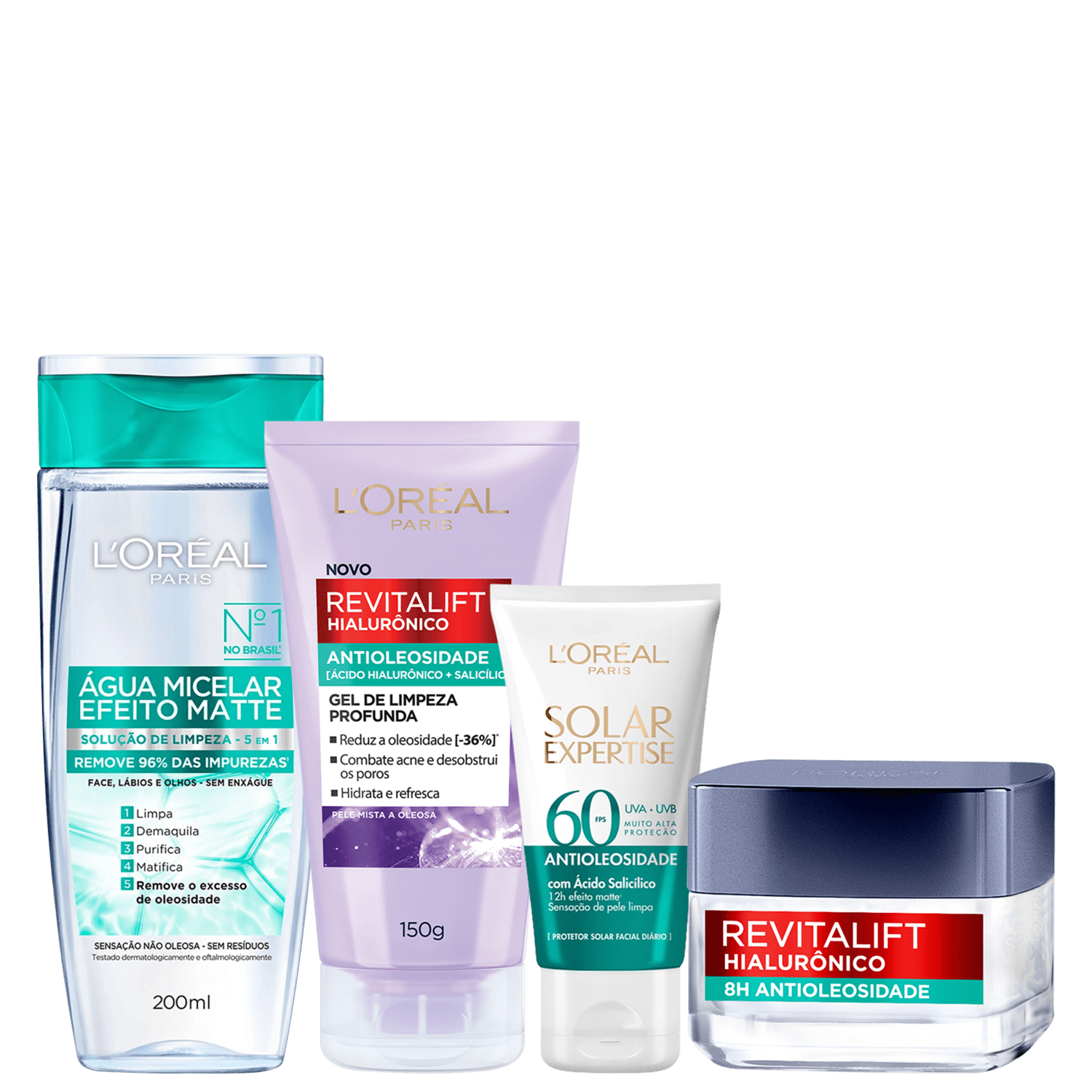 Kit L’Oréal Paris Cuidado Diário Quarteto 4 Produtos