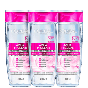 Kit L’Oréal Paris Dermo Expertise Água Micelar 5 em 1 Água Demaquilante 3x200ml Kit L’Oréal Paris Dermo Expertise Água Micelar 5 em 1 Água Demaquilante 3x200ml