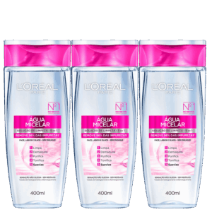 Kit L’Oréal Paris Dermo Expertise Água Micelar 5 em 1 Água Demaquilante 3x400ml Kit L’Oréal Paris Dermo Expertise Água Micelar 5 em 1 Água Demaquilante 3x400ml