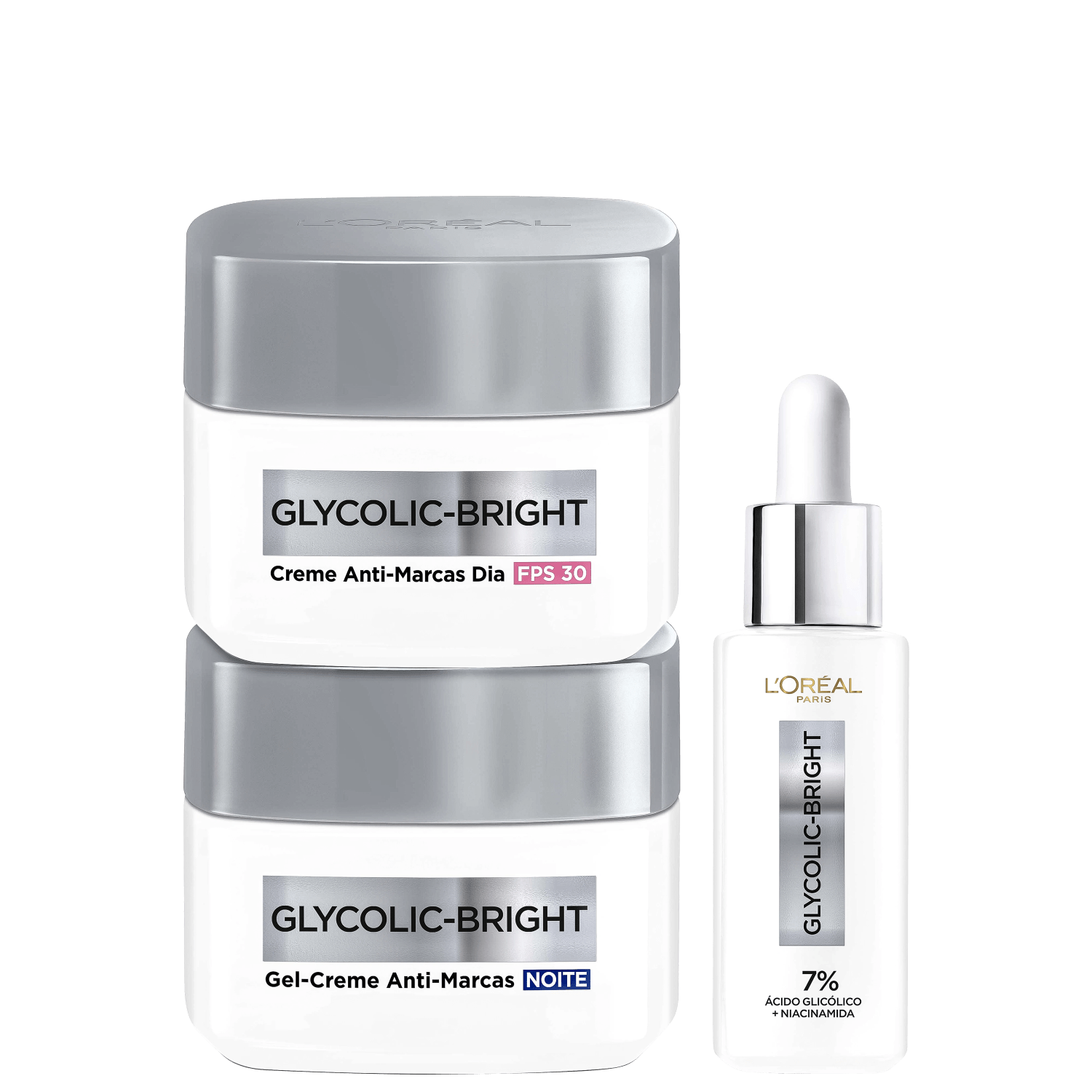 Kit L’Oréal Paris Glycolic Bright Trio 3 Produtos