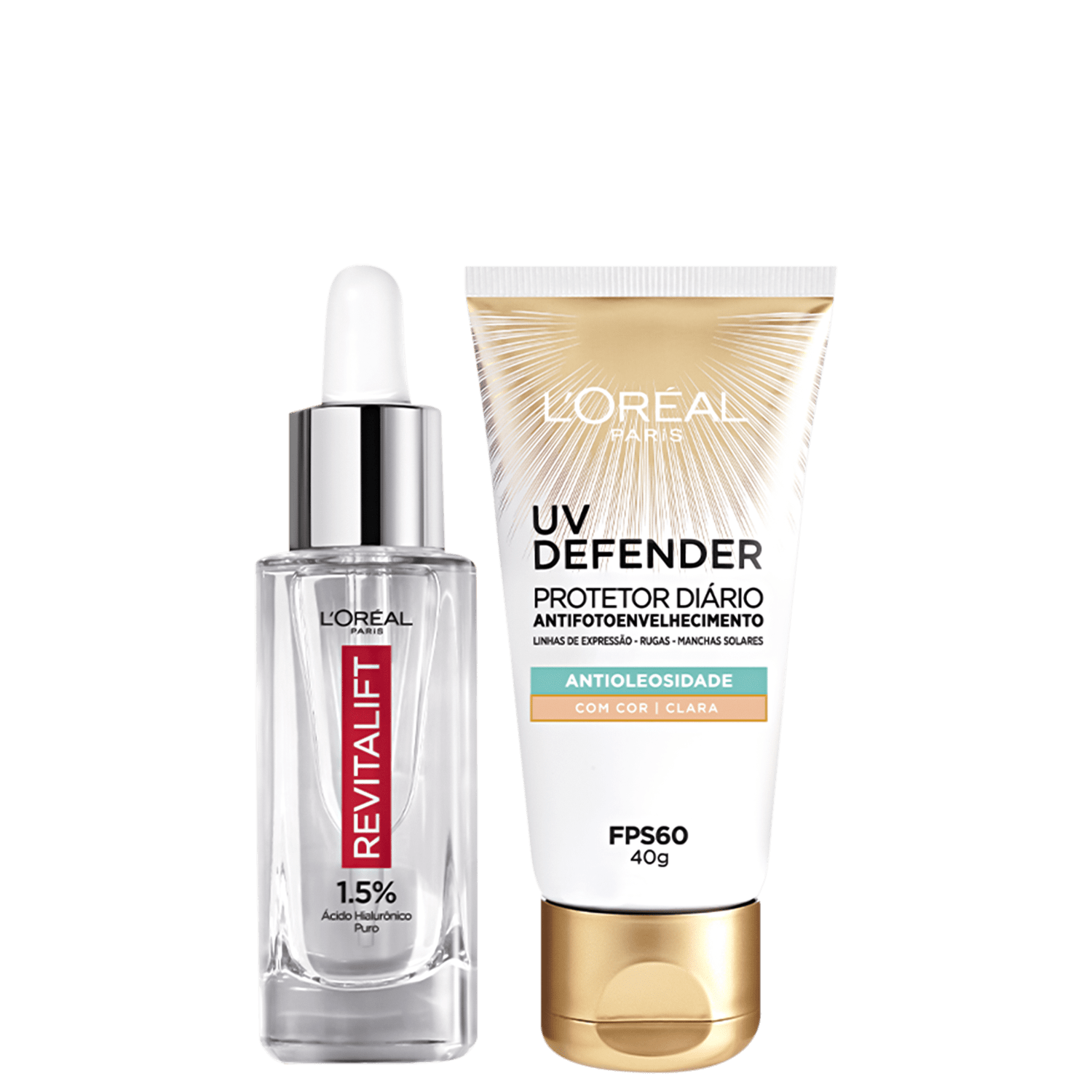 Kit L’Oréal Paris Hialurônico & UV Defender 2 Produtos