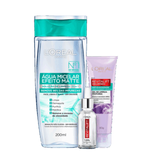 Kit L’Oréal Paris Revitalift Efeito Matte 3 Produtos Kit L’Oréal Paris Revitalift Efeito Matte 3 Produtos