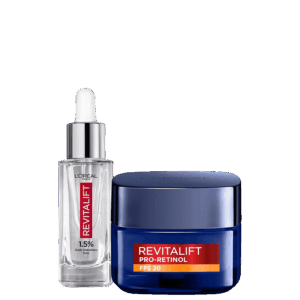 Kit L’Oréal Paris Revitalift Hialurônico Pro Retinol 2 Produtos Kit L’Oréal Paris Revitalift Hialurônico Pro Retinol 2 Produtos