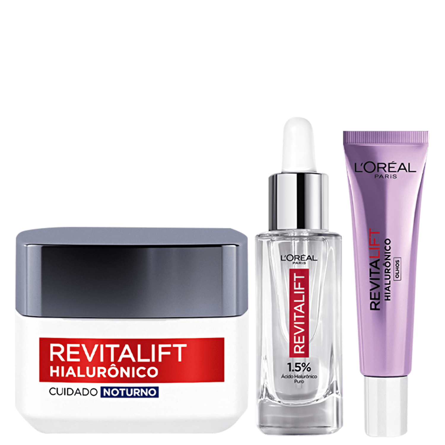 Kit L’Oréal Paris Revitalift Hialurônico Redutor de Linhas 3 Produtos
