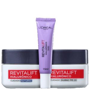 Kit L’Oréal Paris Revitalift Hialurônico Rosto e Olhos 3 Produtos Kit L’Oréal Paris Revitalift Hialurônico Rosto e Olhos 3 Produtos