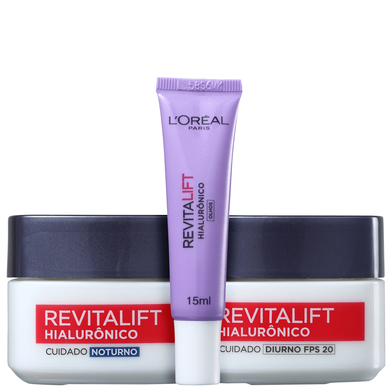 Kit L’Oréal Paris Revitalift Hialurônico Rosto e Olhos 3 Produtos