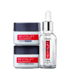 Kit L’Oréal Paris Revitalift Hialurônico Smooth Trio 3 Produtos Kit L’Oréal Paris Revitalift Hialurônico Smooth Trio 3 Produtos