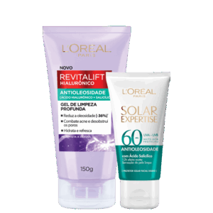 Kit L’Oréal Paris Revitalift Hialurônico Solar Expertise Antioleosidade FPS60 2 Produtos Kit L’Oréal Paris Revitalift Hialurônico Solar Expertise Antioleosidade FPS60 2 Produtos