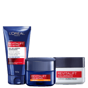 Kit L’Oréal Paris Revitalift Pro-Retinol Hialurônico 3 Produtos Kit L’Oréal Paris Revitalift Pro-Retinol Hialurônico 3 Produtos