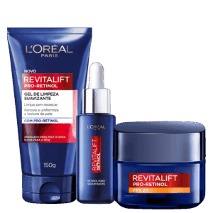 Kit L’Oréal Paris Revitalift Retinol FPS20 3 Produtos Kit L’Oréal Paris Revitalift Retinol FPS20 3 Produtos