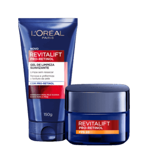 Kit L’Oréal Paris Revitalift Retinol FPS20 Dupla Ação 2 Produtos Kit L’Oréal Paris Revitalift Retinol FPS20 Dupla Ação 2 Produtos