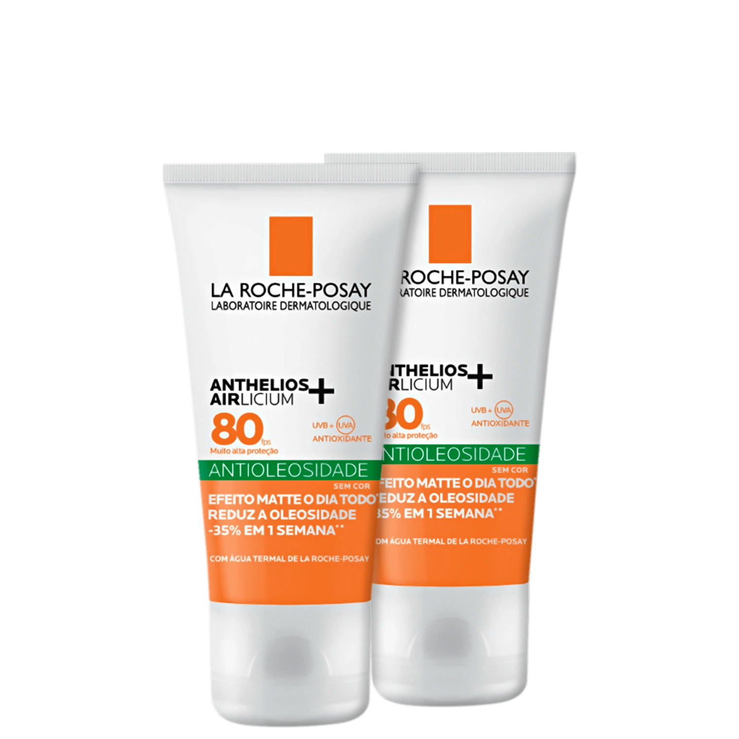 Kit La Roche-Posay Anthelios Airlicium FPS 80 Protetor Solar Facial 2x40g