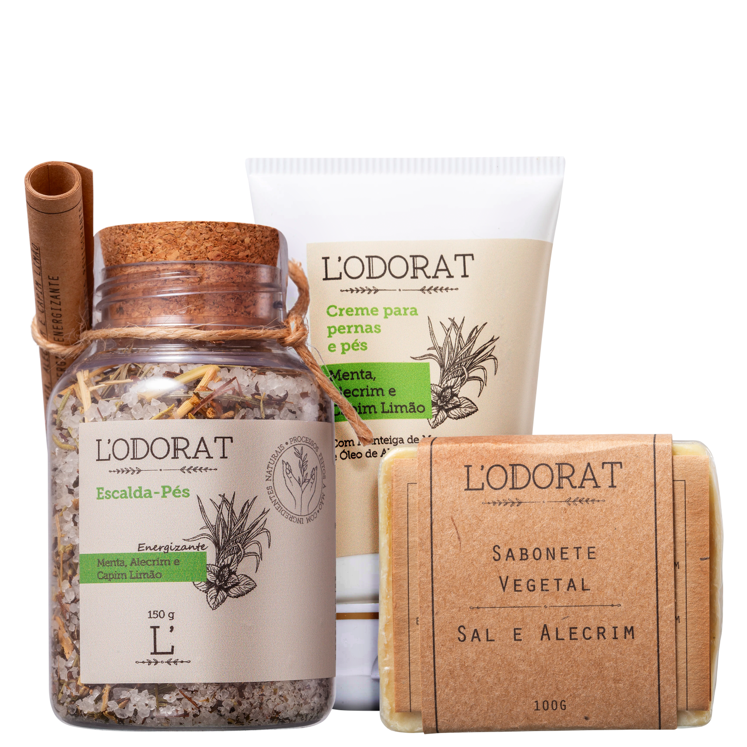 Kit L’Odorat Alecrim Menta e Capim Limão 3 Produtos