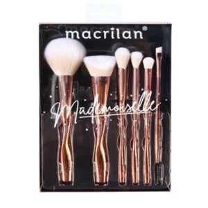 Kit Pincel Macrilan Mademoiselle ED004 para Maquiagem 6 Produtos