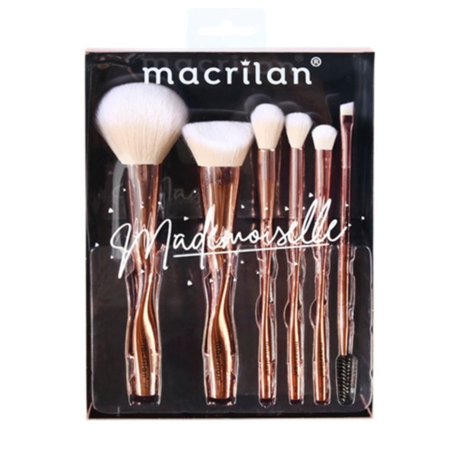 Kit Pincel Macrilan Mademoiselle ED004 para Maquiagem 6 Produtos